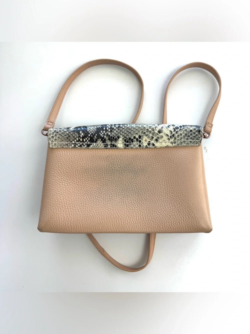 Ted Baker Alani Pink Leather Snakeskin Embossed Crossbody Shoulder Bag Glam Y2K